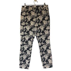 Gap Signature Skinny Ankle Khaki Navy Floral Pants Size 8